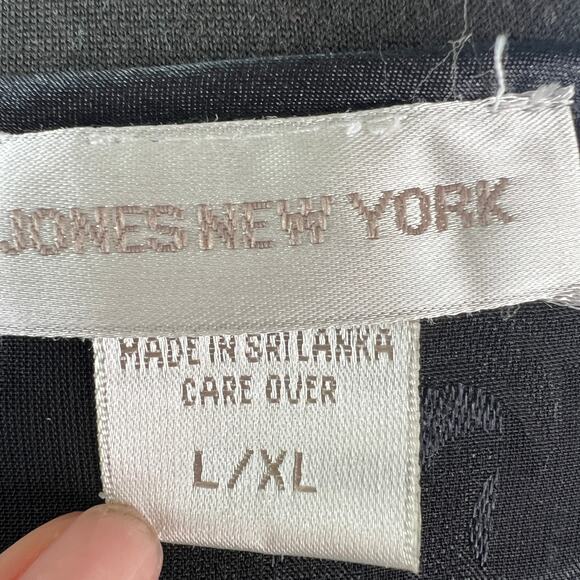 VTG Jones New York Black Wrap Robe Floral Lace Long Sleeve Drop Shoulder L/XL - Picture 6 of 7